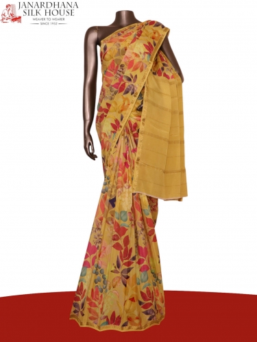 Pure Floral Zari Crepe Silk Saree